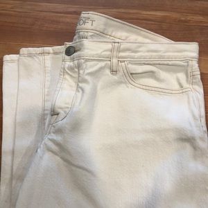 New Boyfriend Cropped White Jeans